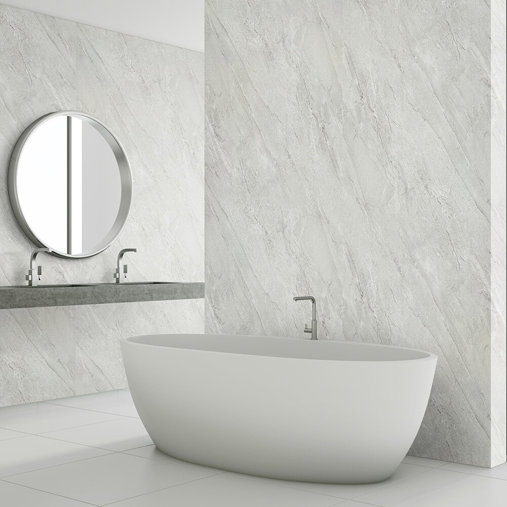 Revestimiento SPC Artic Grey efecto mármol claro para interior